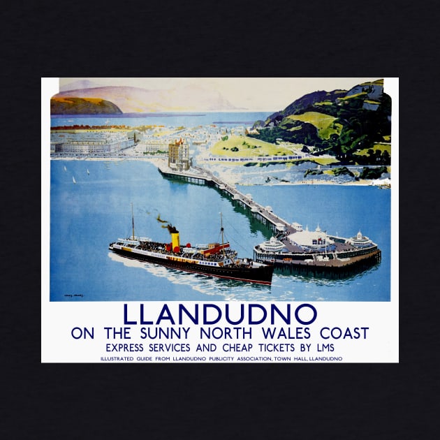 Vintage British Railways Travel Poster for Llandudno by Random Railways